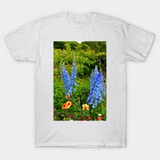 Blue Delphiniums Summer Flowers T-Shirt